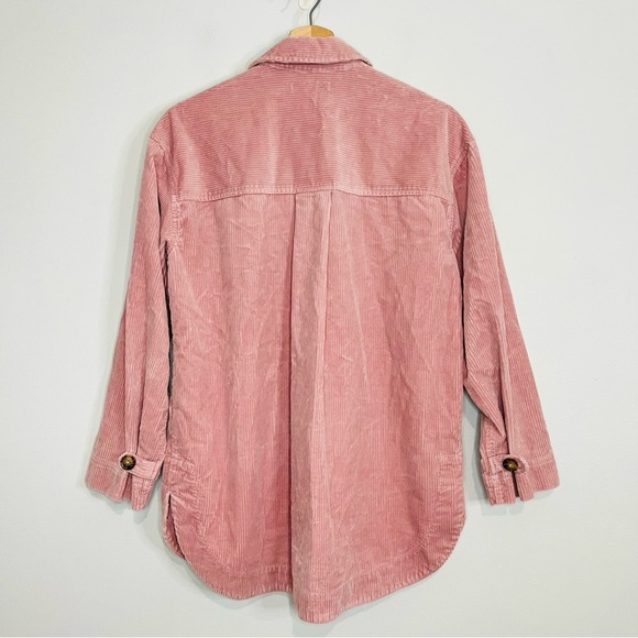 MADEWELL Pink Corduroy Button-Up Shirt jacket size xsmall - Picture 5 of 5